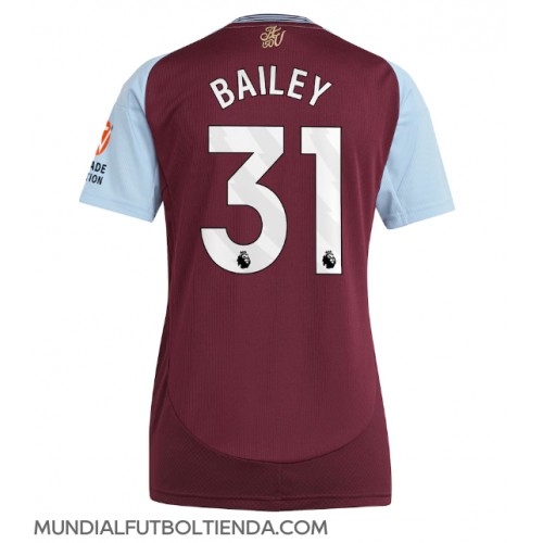 Camiseta Aston Villa Leon Bailey #31 Primera Equipación Replica 2024-25 para mujer mangas cortas